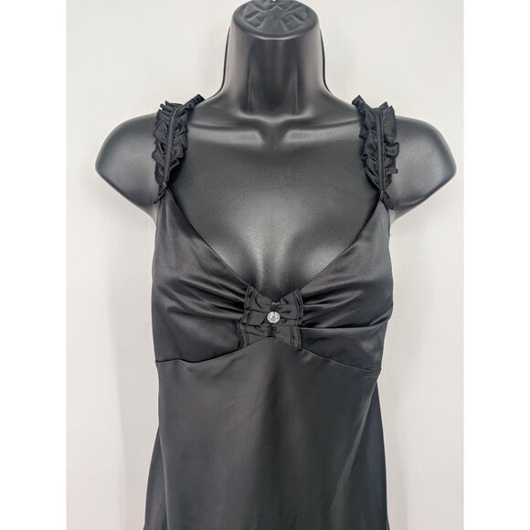 Vintage Morgan Taylor Intimates Slip Dress Size L Coquette Y2K Goth Milkmaid 90s - Picture 4 of 9